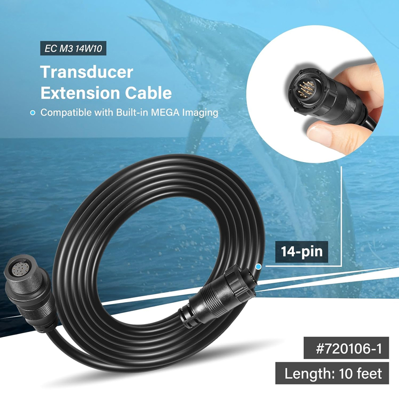 Fish Finder Transducer - كابل تمديد للمحول 10 أقدام 14