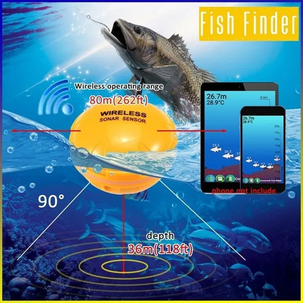 PUPOPAN 100 متر العلامة التجار - مراجعة Fish Finder Transducer وسعره